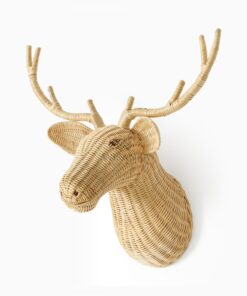 Bambi The Deer Head Wall Decoration - Rattan Kids Animal Wall Head