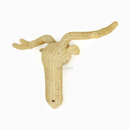 Deer Head Wall Decoration - Rattan Kids Animal Wall Head