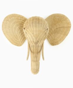 Elephant Wall Decor - Rattan Kids Animal Wall Head