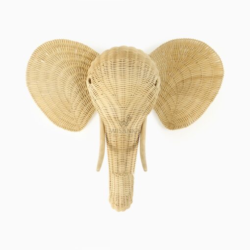 Elephant Wall Decor - Rattan Kids Animal Wall Head