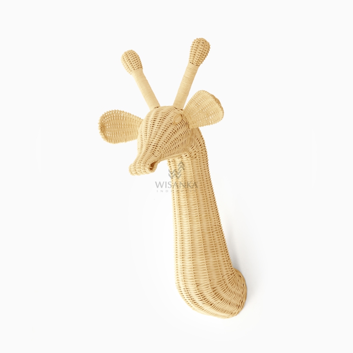 Geoff The Giraffe Head Wall Decoration - Rattan Kids Animal Wall Head