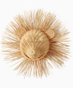 Hedi The Hedgehog Head Wall Decoration - Rattan Kids Animal Wall Head
