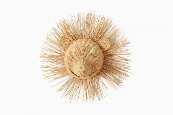 Hedi The Hedgehog Head Wall Decoration - Rattan Kids Animal Wall Head