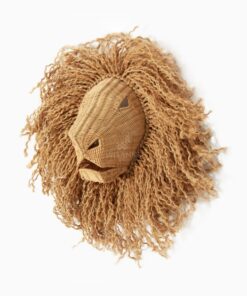 Leo The Lion Head Wall Decoration - Rattan Kids Animal Wall Head