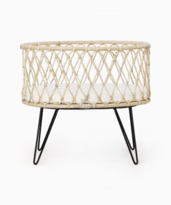 Oval Baby Crib - Rattan Baby Bassinet Furniture front