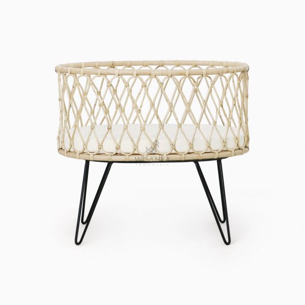 Oval Baby Crib - Rattan Baby Bassinet Furniture front