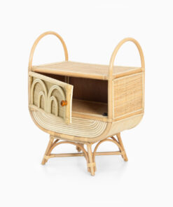 Lewi Kids Wardrobe - Wicker Rattan Wardrobe Furniture opened