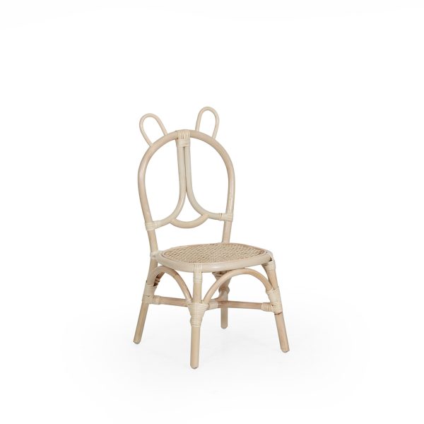 Bear Kids Chair - Natural Rattan Chair - Front Perspective