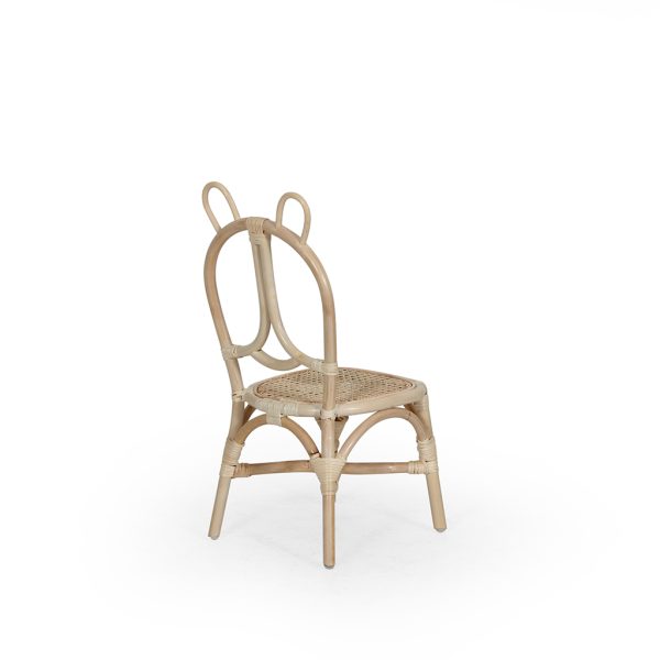 Bear Kids Chair - Natural Rattan Chair - back Perspective