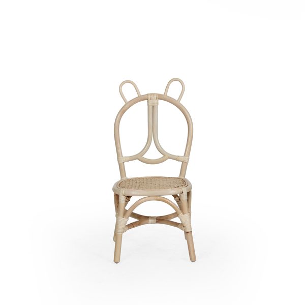 Bear Kids Chair - Natural Rattan Chair - front