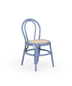 Kala Dark Blue Rattan Kids Chair - Perspective