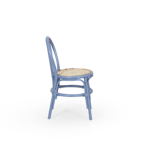 Kala Dark Blue Rattan Kids Chair - side