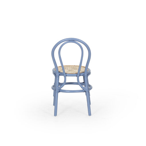Kala Dark Blue Rattan Kids Chair - rear