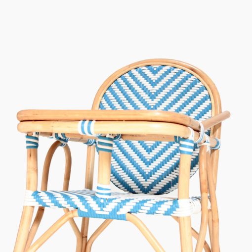 Blue Rattan Baby High Chair - Top Detail view