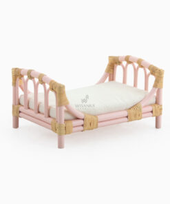 Hena Rattan Doll Bed - perspective