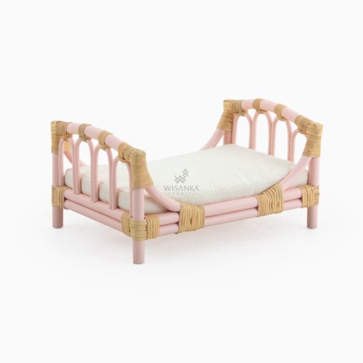 Hena Rattan Doll Bed - perspective