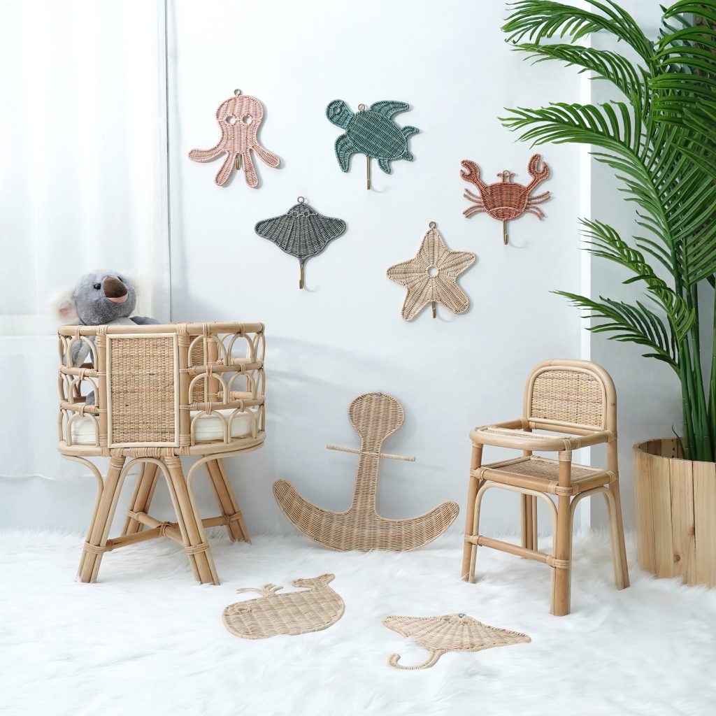 Rattan Kids Furniture Naturally Vibrant and Child-Safe Decor for Nursery Rooms