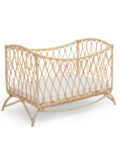 Syekila Rattan Baby Cot - perspective view